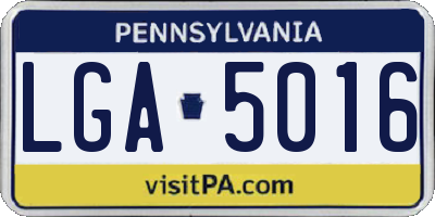 PA license plate LGA5016