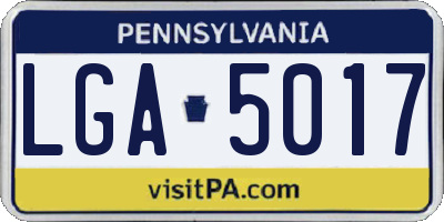 PA license plate LGA5017