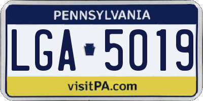 PA license plate LGA5019