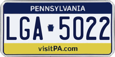 PA license plate LGA5022