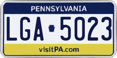 PA license plate LGA5023