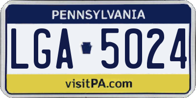 PA license plate LGA5024