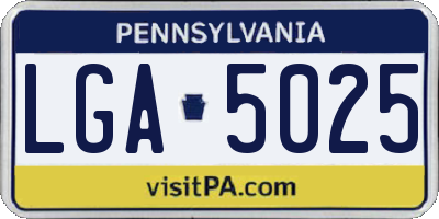 PA license plate LGA5025