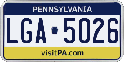 PA license plate LGA5026