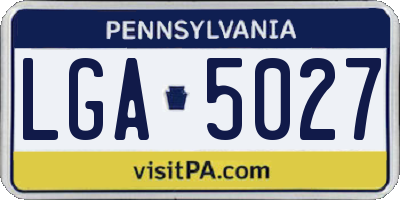 PA license plate LGA5027