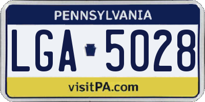 PA license plate LGA5028