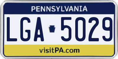 PA license plate LGA5029
