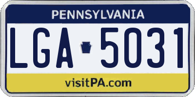 PA license plate LGA5031