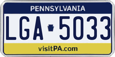 PA license plate LGA5033