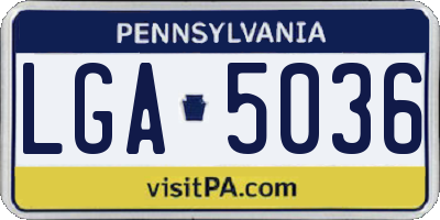 PA license plate LGA5036