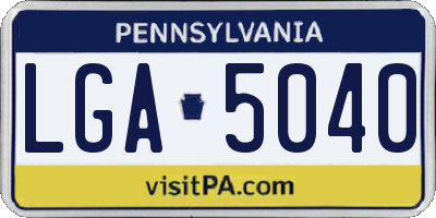PA license plate LGA5040