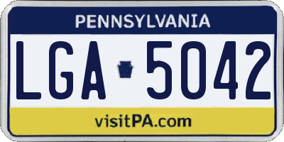 PA license plate LGA5042