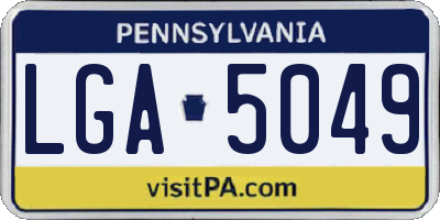 PA license plate LGA5049