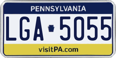 PA license plate LGA5055