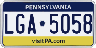 PA license plate LGA5058