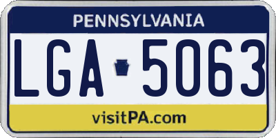 PA license plate LGA5063