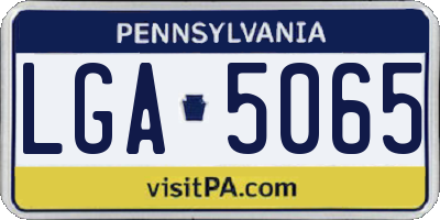 PA license plate LGA5065