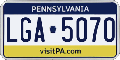 PA license plate LGA5070
