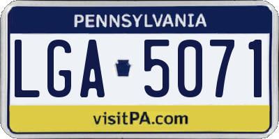 PA license plate LGA5071