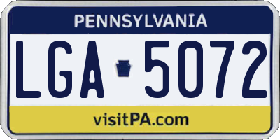 PA license plate LGA5072