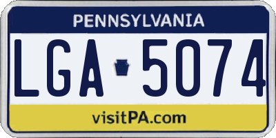 PA license plate LGA5074