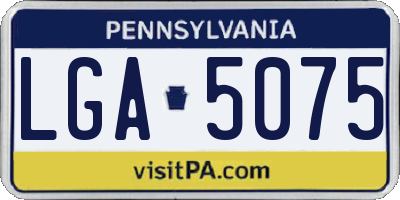 PA license plate LGA5075