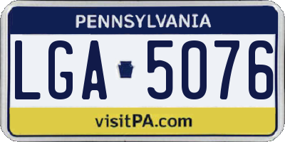 PA license plate LGA5076