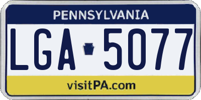 PA license plate LGA5077
