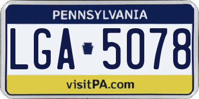 PA license plate LGA5078