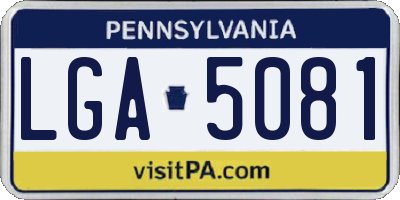PA license plate LGA5081
