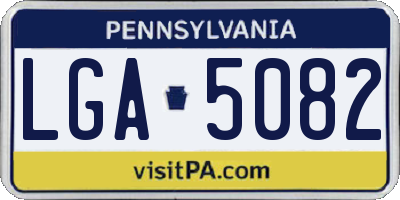 PA license plate LGA5082