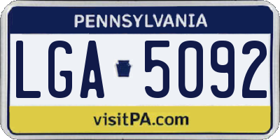 PA license plate LGA5092