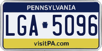 PA license plate LGA5096