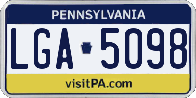 PA license plate LGA5098