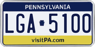 PA license plate LGA5100