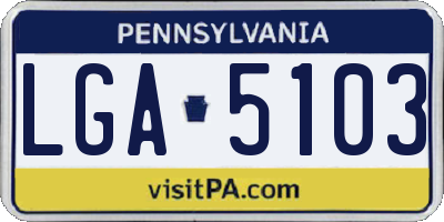 PA license plate LGA5103