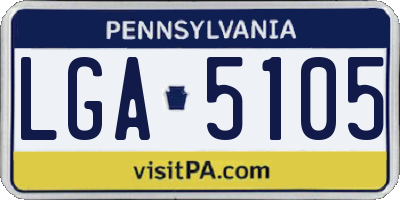 PA license plate LGA5105