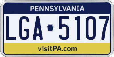 PA license plate LGA5107