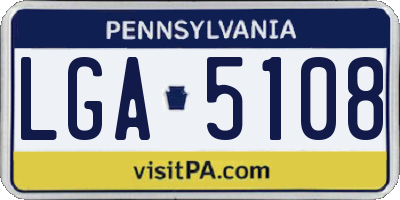 PA license plate LGA5108
