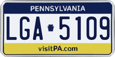 PA license plate LGA5109