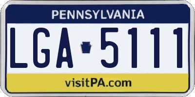 PA license plate LGA5111