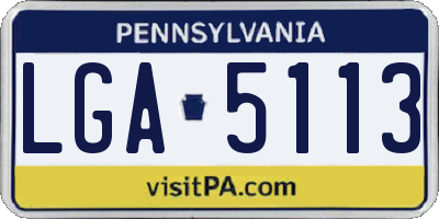 PA license plate LGA5113
