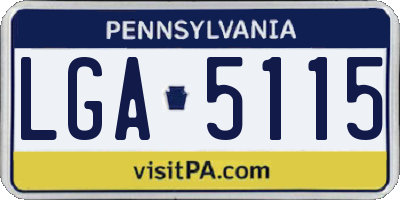 PA license plate LGA5115