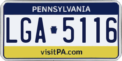 PA license plate LGA5116