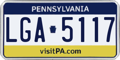 PA license plate LGA5117