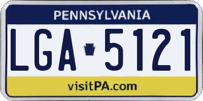 PA license plate LGA5121