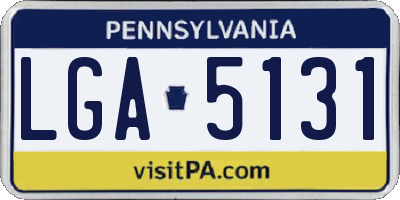 PA license plate LGA5131