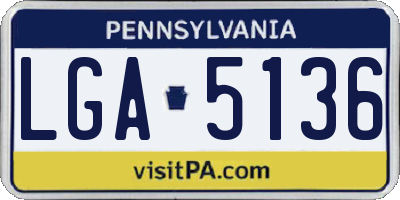 PA license plate LGA5136