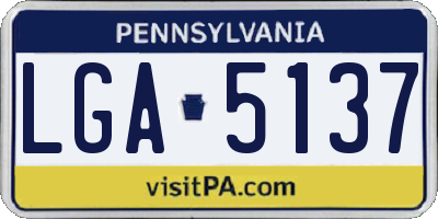 PA license plate LGA5137