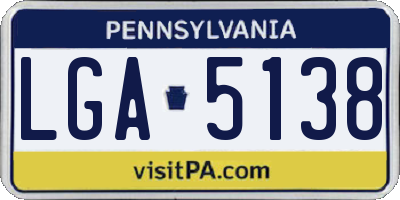 PA license plate LGA5138